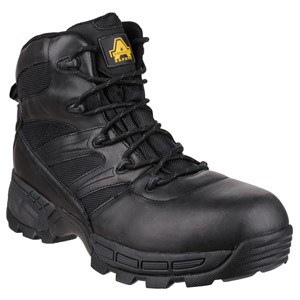 Amblers Safety Mens Leather Wtrprof Boot Memory Foam Footbed Black FS410 PIRANHA 